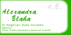 alexandra blaha business card